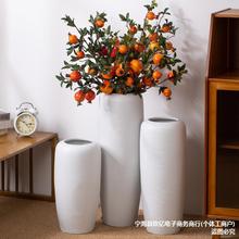 景德镇现代简约白色陶瓷大花瓶中式仿真干燥花插花客厅装饰落地摆