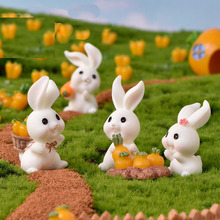 儿里凡兔子微景观摆件可爱卡通动物胡萝卜兔园艺树脂配件