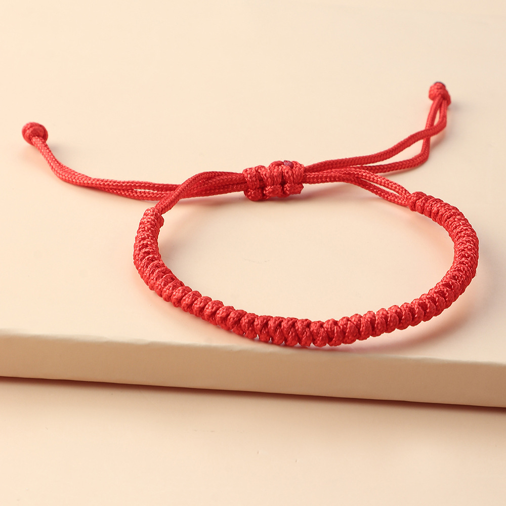 European and American Fashion Minimalist Elegant White Red Rope Length Adjustable Wristband Bracelet Female Accessories