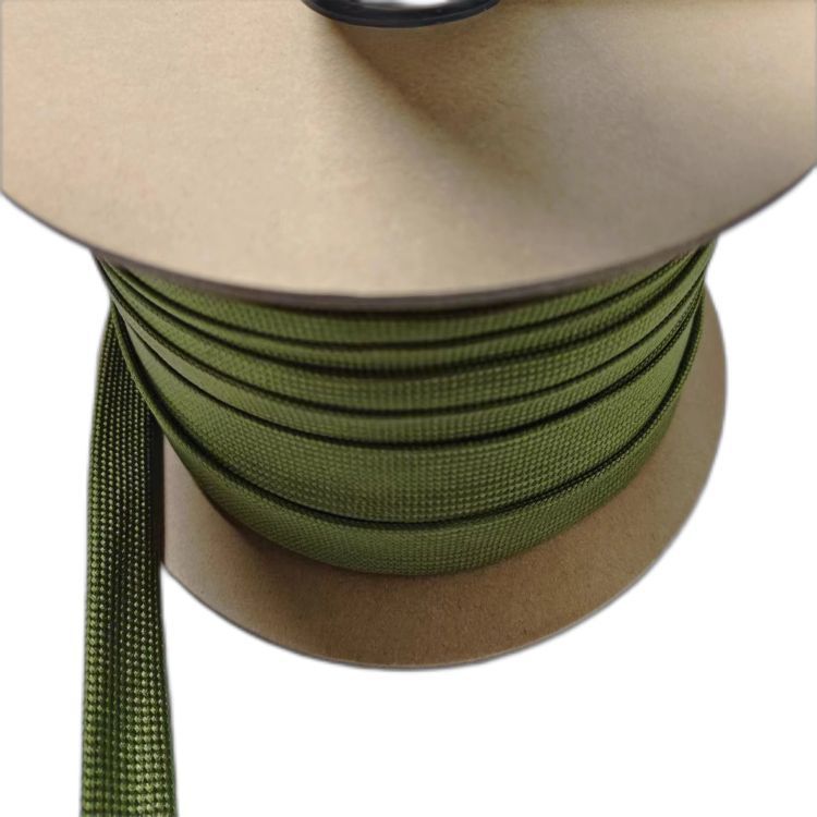 军工绿色锦纶编织网管 工程线束高阻燃编织网管 航空材料耐温  抗