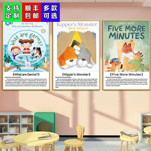 英文绘本馆墙面装饰挂画幼儿园儿童图书阅读室墙壁画海报KT板