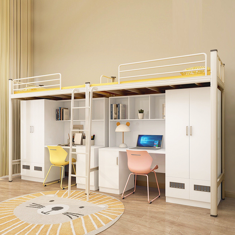 公寓床大学生单人成人家用学校宿舍寝室双层上床下书桌衣柜组合床