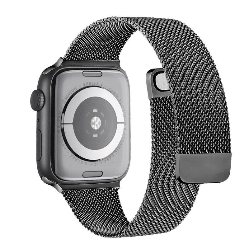 适用苹果7代手表不锈钢金属表带apple watch米兰尼斯双节磁吸腕带
