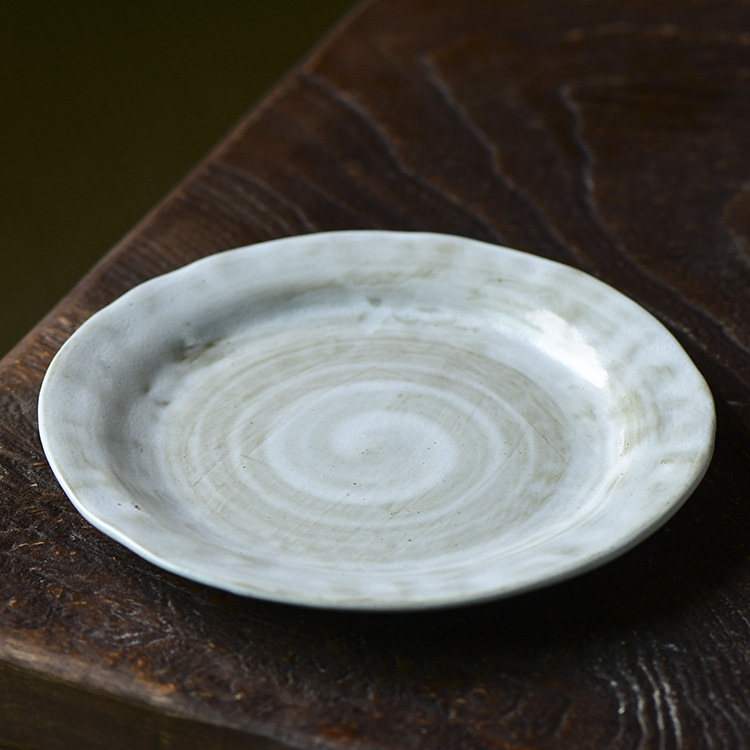 手作粗陶餐盘 创意日式料理寿司盘子家用餐具 茶道点心碟陶瓷壶承