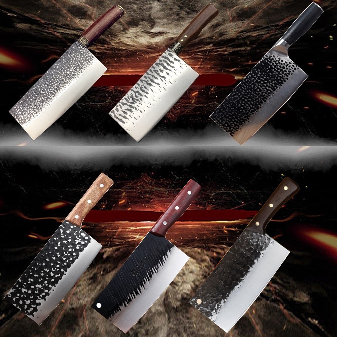 锤纹龙泉仿古斩切刀厨房家用锋利砍骨切肉片厨师刀具鸡翅锻打菜刀