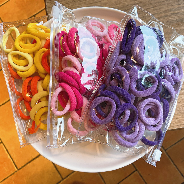 Children's Hair Band New 50 PCs Rubber Band Girls Baby Hair-Binding Highly Elastic Hair Rope Not Wrapped Hair Head Rope Headdress