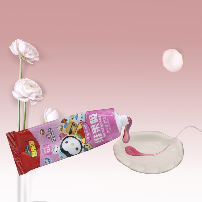 趣乐园维果吸26g液体糖草莓味流质糖果儿童牙膏糖吸吸乐零食糖果