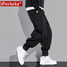 GURBAKS卫裤男士潮牌潮流帅气设计感加绒青少年男生休闲运动裤子