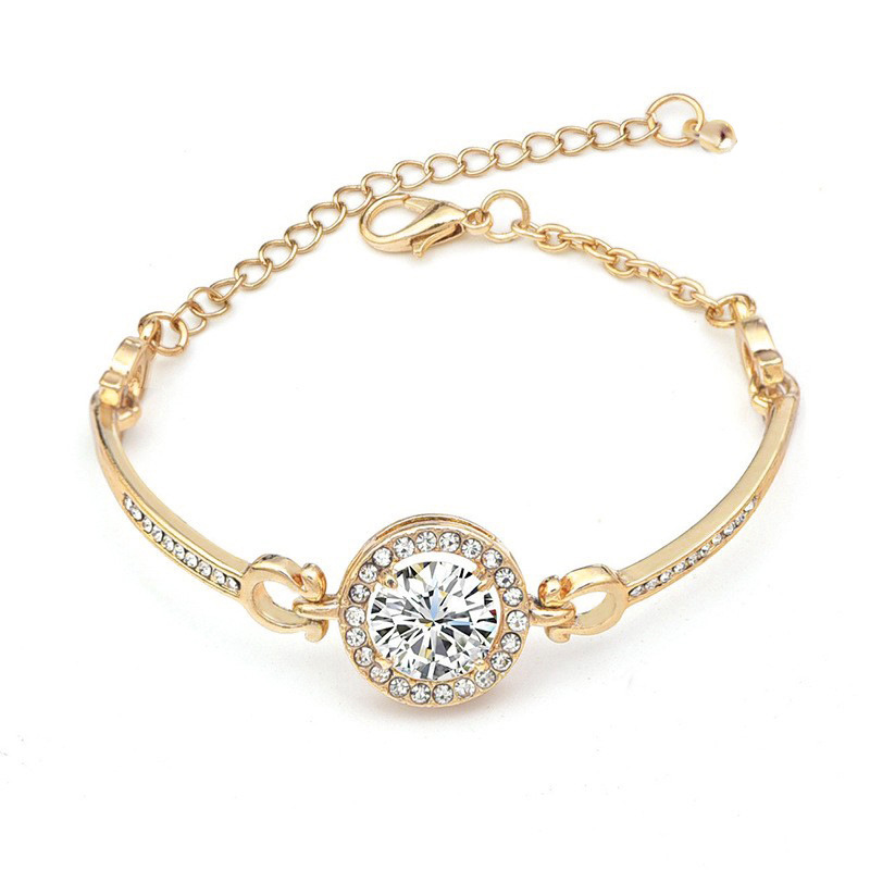 Popular Rose Gold Fashion Bracelet Eight Hearts and Eight Arrows Zircon Simple Women's Wear Bracelet Korean Crystal Bracelet