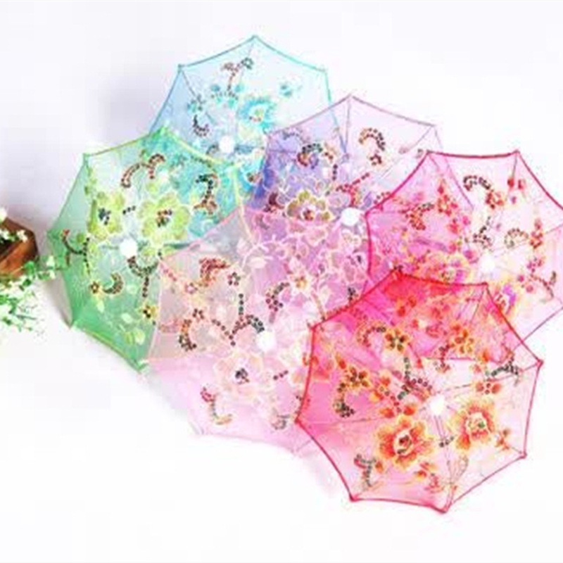 旅游景区纪念品 舞蹈道具小花伞刺绣蕾丝绣花伞 儿童舞蹈伞工艺伞