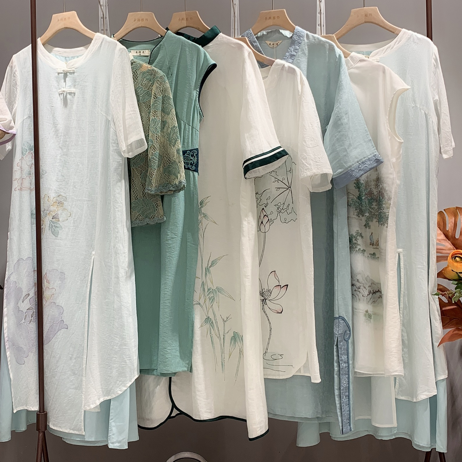 木棉道21夏棉麻系列大码连衣裙品牌折扣女装实体摆摊货源马克华菲