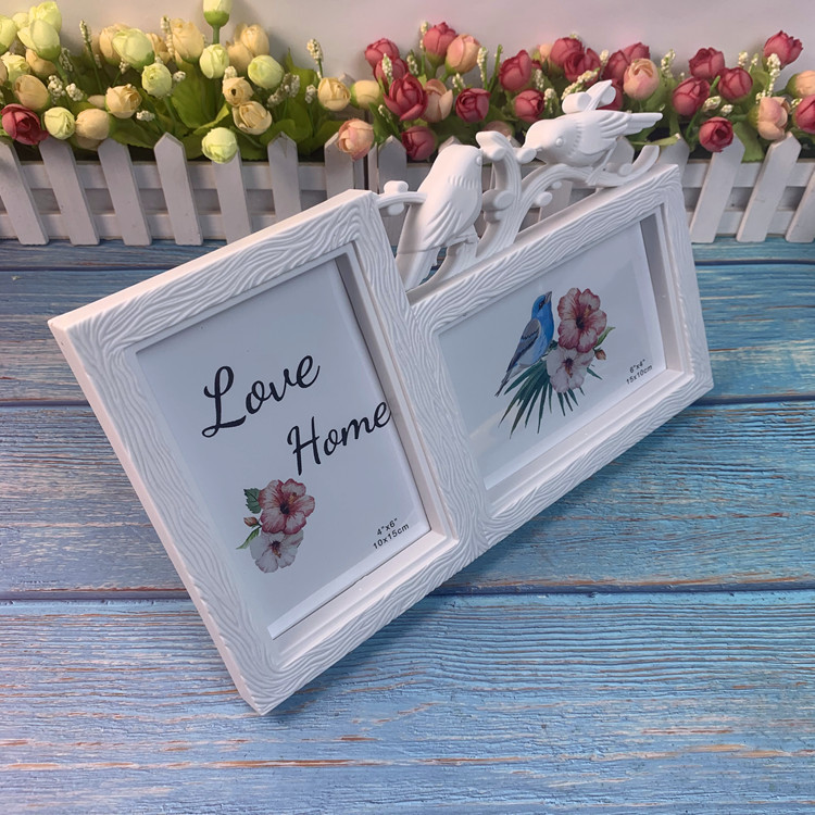 创意二框连体相框婚妙相框摆台组合欧式家居装饰品影楼供应