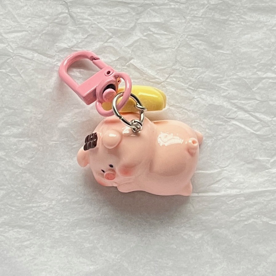 Three-Dimensional Pink Pig Keychain Girl Student XINGX Buckle Girl Schoolbag Girlfriend Gifts Pendant Cartoon Hanging Ornaments