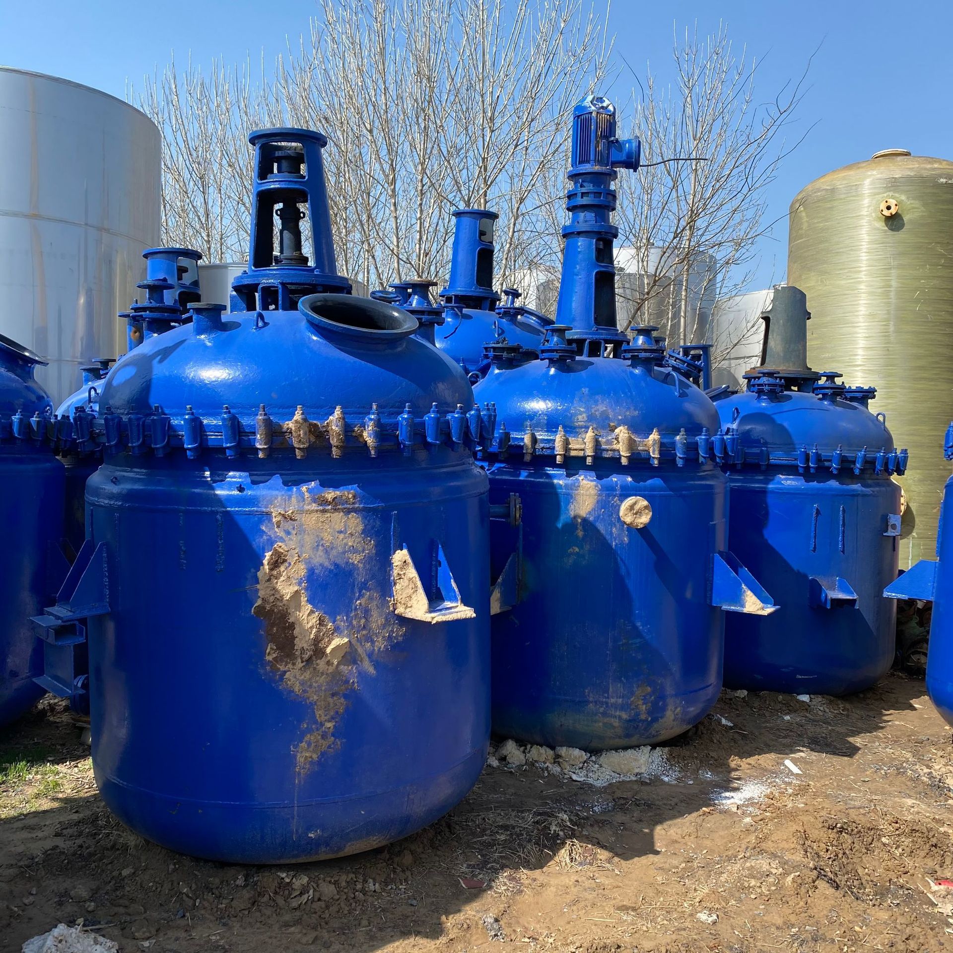 出售二手搪瓷反应釜 反应罐搅拌罐高速搅拌分散釜