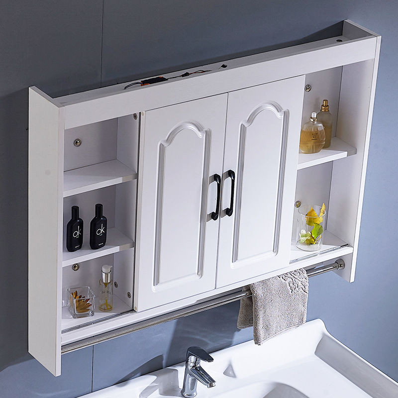 式折叠镜柜洗漱台洗手岩板台面现代见描述吊柜实木镜子卫生间镜面北