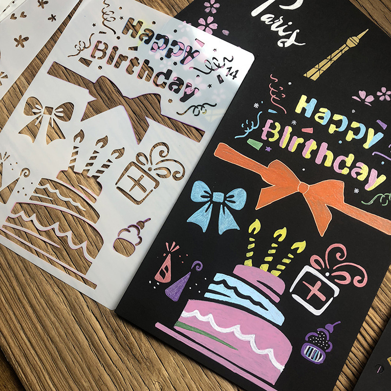 相册diy装饰工具配件diy相册影集手工镂空绘画模板画画绘画模版