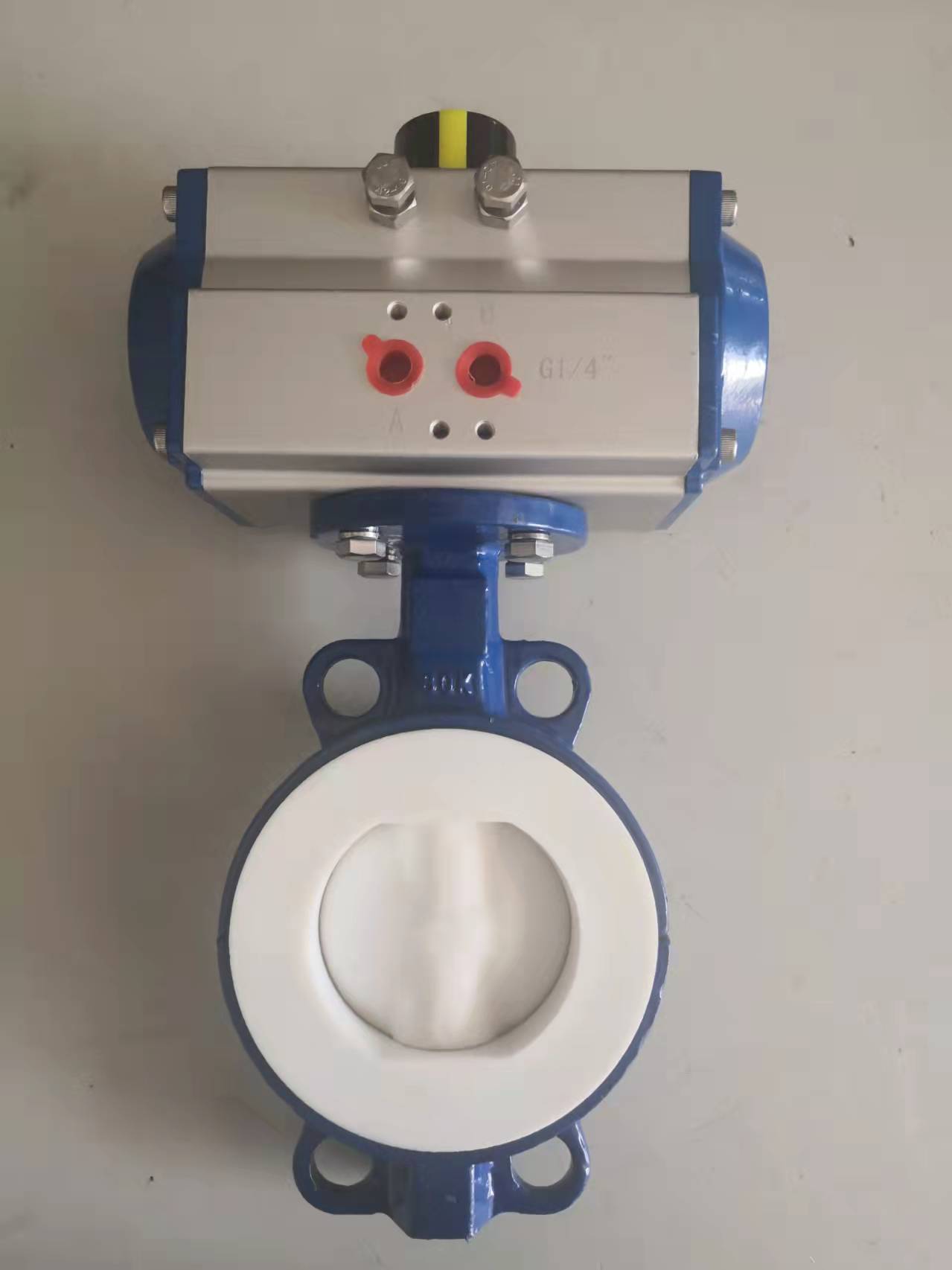 厂家供应气动衬四氟蝶阀气动衬f4蝶阀d671f416c蝶阀dn50dn300