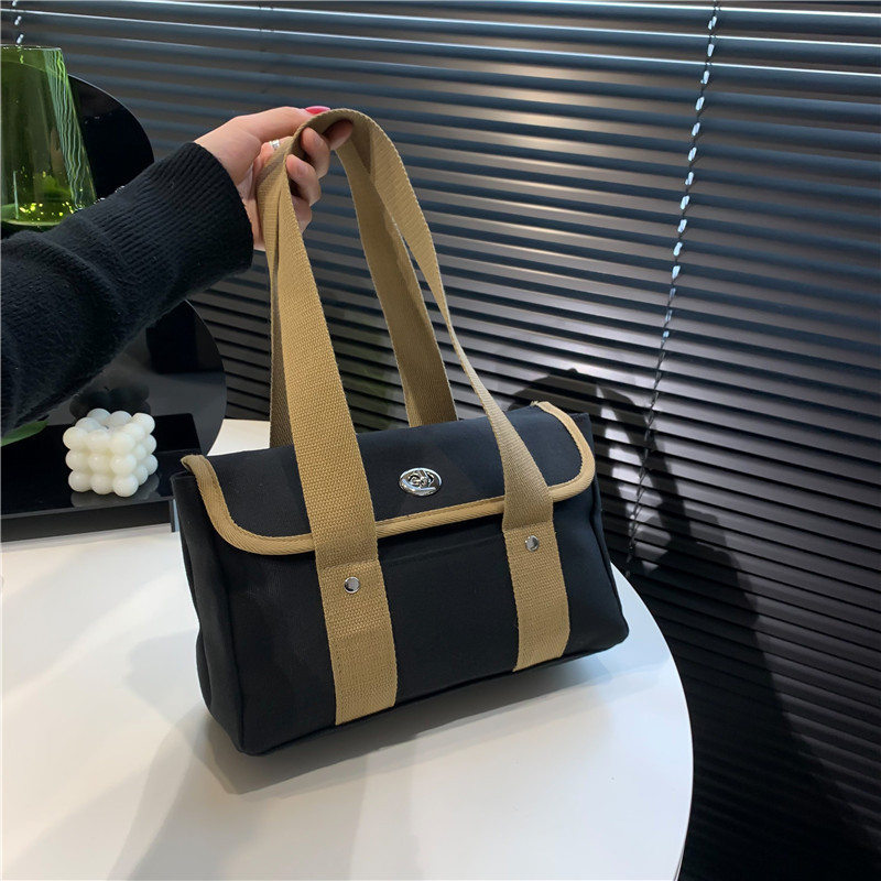 Canvas Bag Women's 2022 New Japanese Simple All-Match Trendy Artistic Retro Large Capacity Commuter Shoulder Handbag