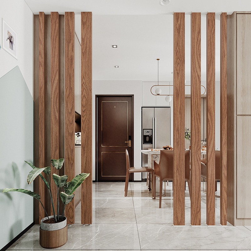 日式装饰客厅进门屏风入户玄关立柱格栅卧室隔断遮挡柱子木条