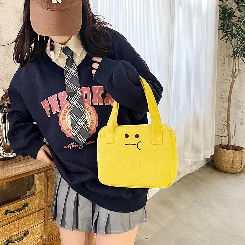 New Cartoon Canvas Handbag 2023 Spring Spot Cute Travel Storage Bag Large Capacity Ladies Hand Bag