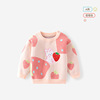 Western style strawberry Bunny knitting girl sweater Spring and autumn payment pure cotton baby sweater girl Primer sweater
