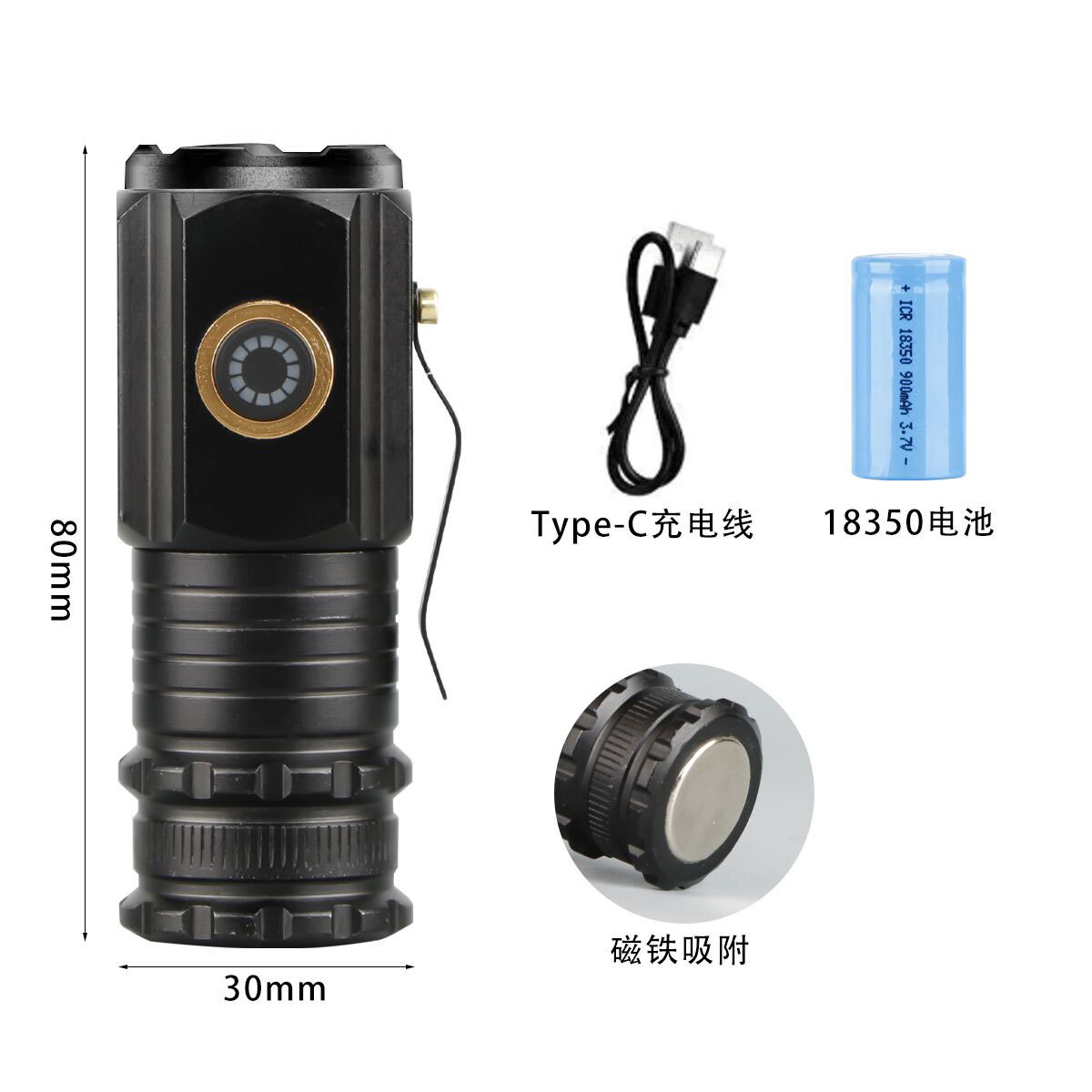 Outdoor Strong Light Three-Eye Flashlight Super Bright Mini-Portable Small Flashlight Outdoor Waterproof Multifunctional Cap Lamp