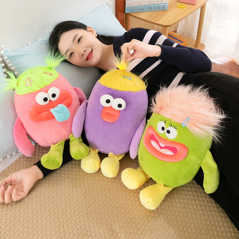 Dopamine Funny Ugly and Cute Monster Plush Toy Doll Long Tongue Doll Hairstyle Plush Doll Girls' Gifts