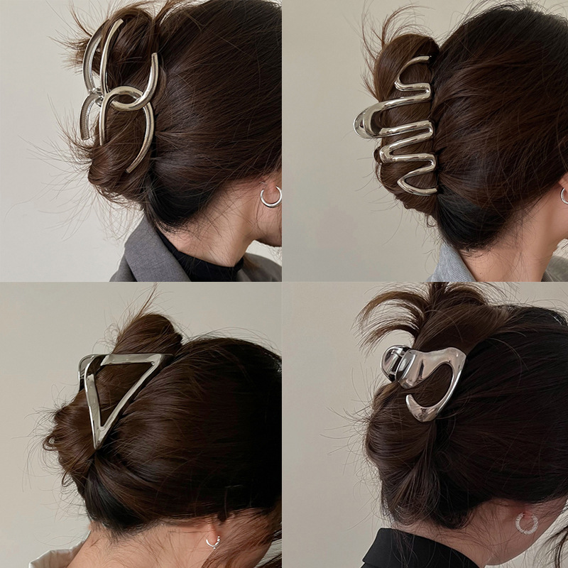 South Korea Dongdaemun Metal Grip Women's Elegant Hair Clip Back Head Hairpin Shark Clip High-Grade Headdress Wholesale