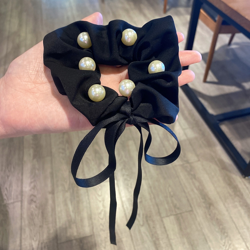 韩国丝带扎头绳2021新款蝴蝶结头饰女简约气质大肠发圈时尚发饰品