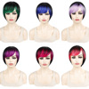彩色头套女士短发彩色假发头套舞会夜店个性漂染渐变斜刘海短头套|ms 彩色头套女士短发彩色假发头套舞会夜店个性漂染渐变斜刘海短头套|ms