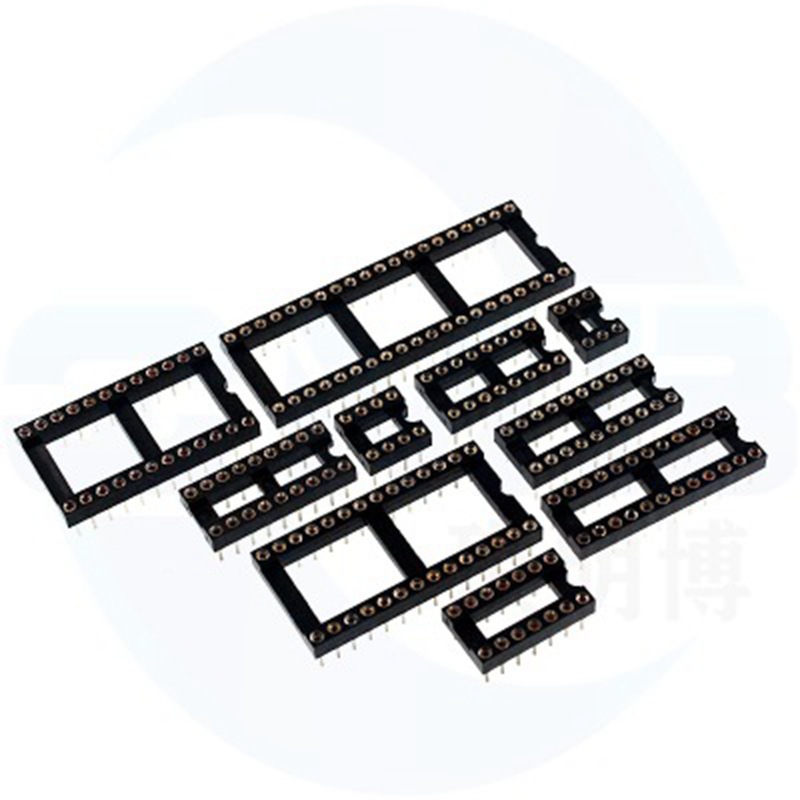 54mm圆孔ic插座单片机直插dip芯片底座子8p 14 16 20 28 40p脚