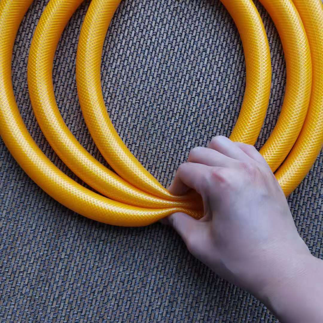 pvc金色蛇皮管 三胶一线软水管接水龙头 高压花园纤维线管批发