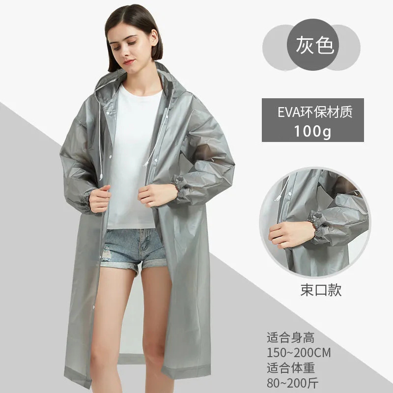 Thickened Non-Disposable Eva Raincoat Portable Adult Men's and Women's Travel Outdoor Waterproof Long Full Body Poncho