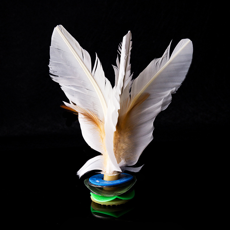 鹅毛白色羽毛毽子 幼儿园儿童小学生毽球训练比赛专用健身耐踢