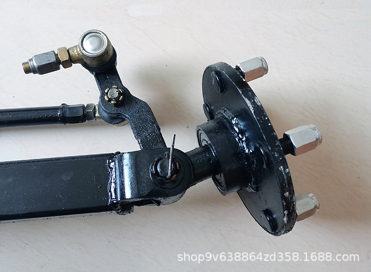 70cm无刹车五孔轮毂转向前桥总成 改装电动四轮餐车观光平板车