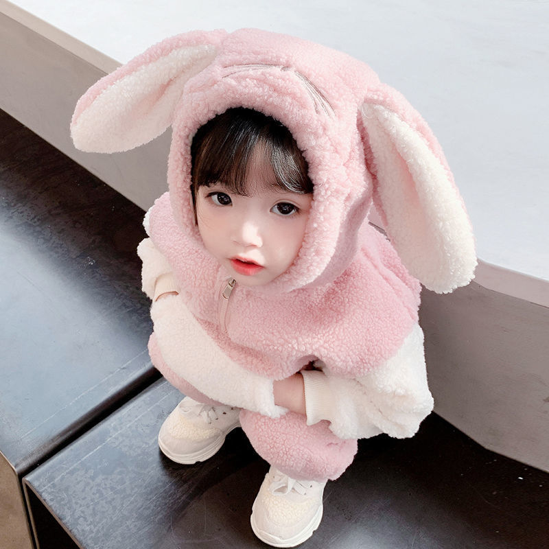 可爱毛毛衣保暖两件套包邮女宝宝春秋冬装套装加绒洋气时尚2022新款3