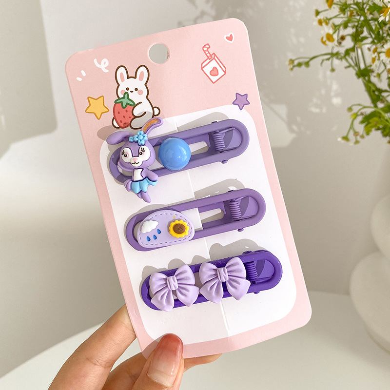 Girl's Bangs Broken Hair Finishing Hairpin Children's Forehead Clip Baby Cartoon Barrettes Little Girl's Back Headwear