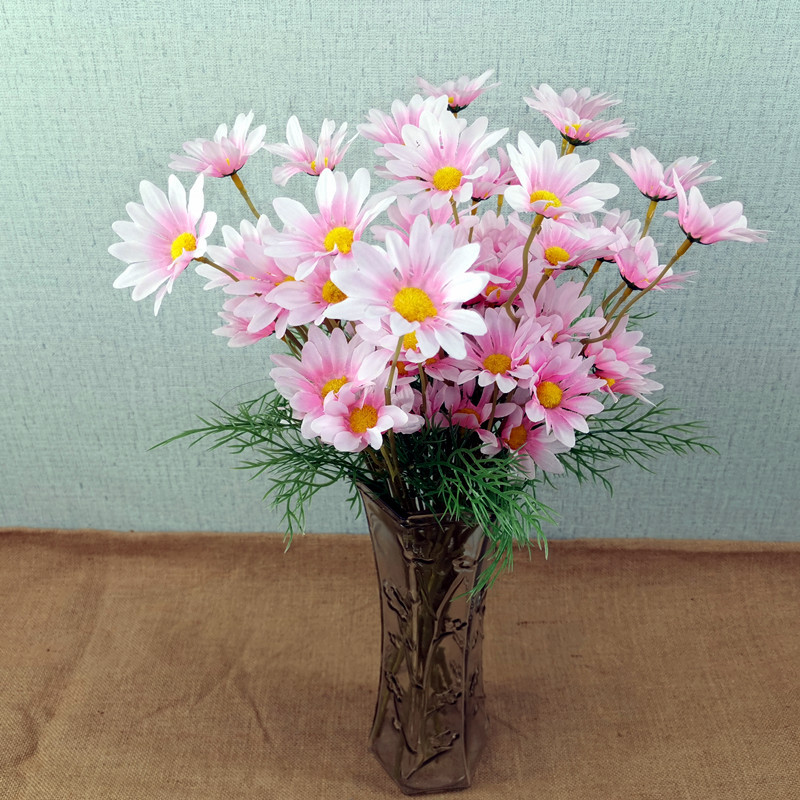 Artificial Flower Artificial Flowers Wedding Decoration Flower Little Daisy Chamomile Silk Flower Plastic Fake Flower and Grass