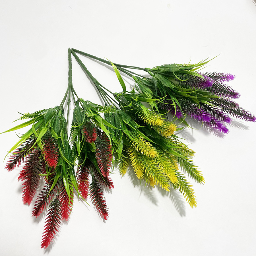 仿真花植物5叉松尾草九尾草狗尾草家居装饰绿植婚庆拍摄道具批发