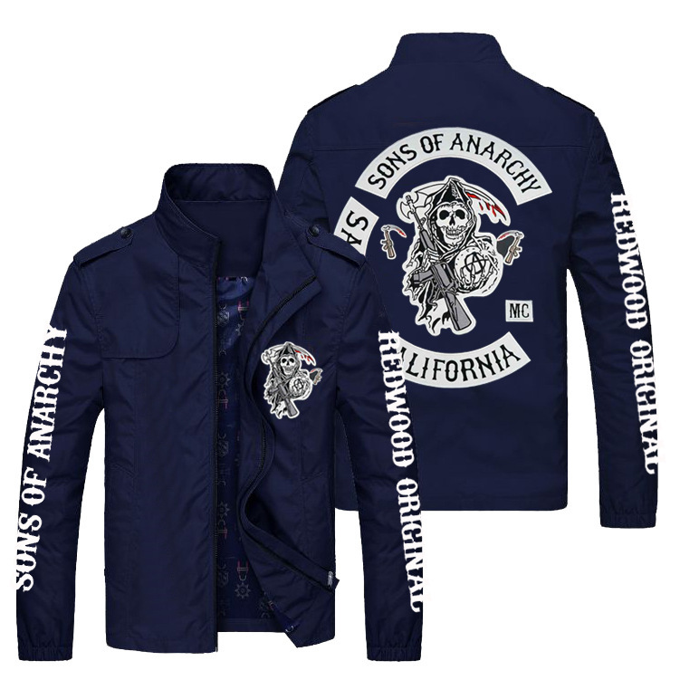 欧美外贸朋克风街头机车夹克摩托车外套男装大码棒球服批发夹克