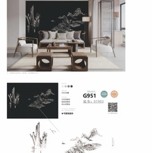 G951乌托邦无缝独绣刺绣客厅餐厅壁布背景墙布现代中式新款壁布