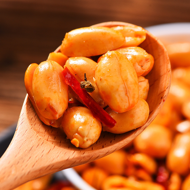 香辣花生米5斤装五香袋装油炸麻辣熟下酒菜酒友鬼小吃