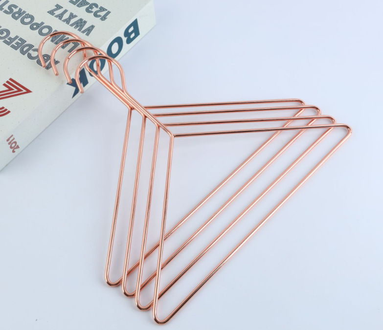 简约金色衣架 童装店长钩三角形金属衣架儿童衣架加粗衣架