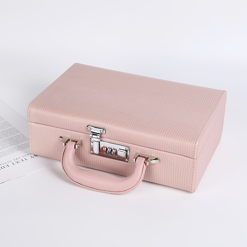 PU Leather Jewelry Box Simple Double-Layer Portable Jewelry Box Ring Earrings Jewelry Jewelry Storage Box