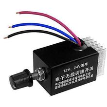 通用12V24V汽车货车电风扇调速旋钮开关 无极调速带散热片开关