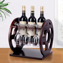 红酒架摆件红酒杯架倒挂酒瓶实木欧式创意葡萄酒展示架创意摆件