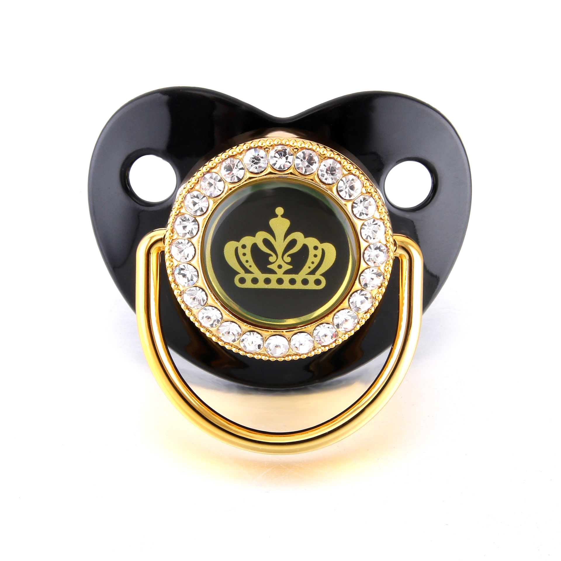 Cross-Border Hot Sale High-Grade Golden Diamond Pacifier Cartoon Crown Baby Nipple