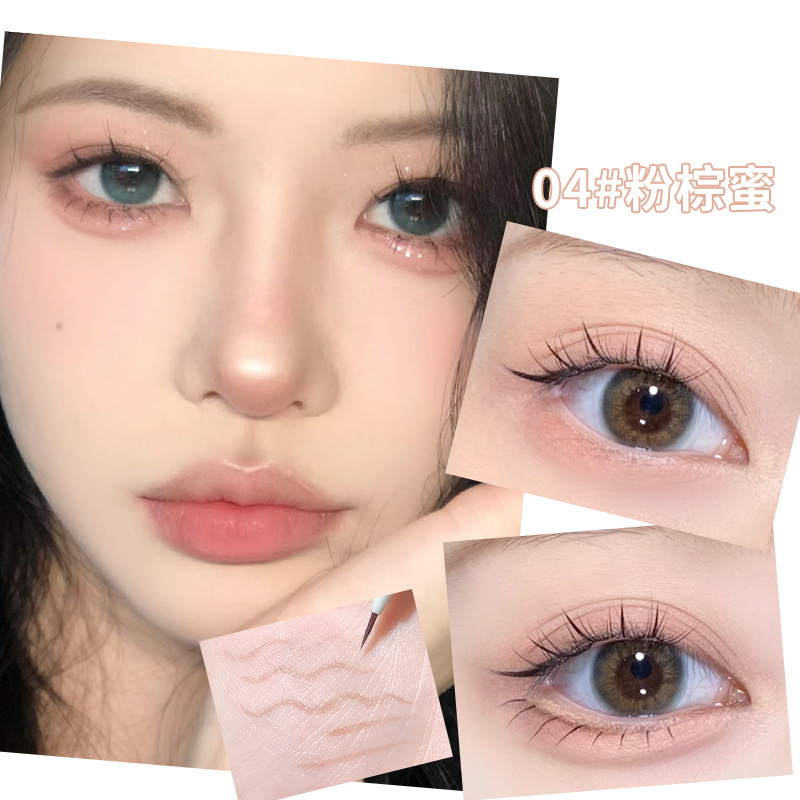 Xixi Cute Bear Soft Smooth Eyeliner Ultra-Fine Waterproof Oil-Proof Not Smudge Novice Eyelash Crouching Silkworm Pen Wholesale