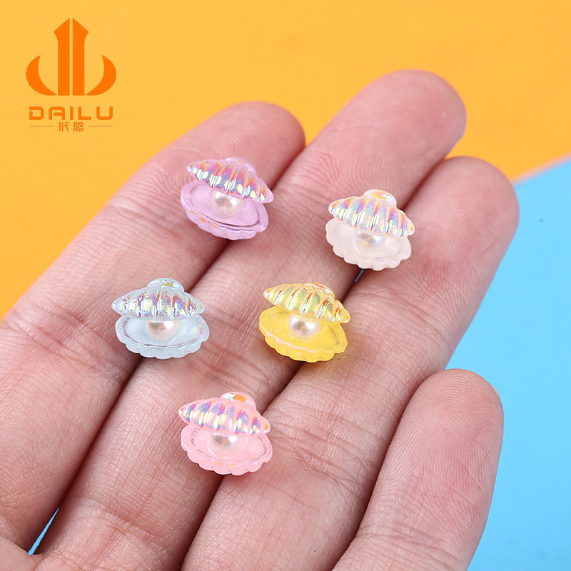 factory in stock resin simulation open pearl shell keychain earrings accessories diy epoxy phone case decoration
