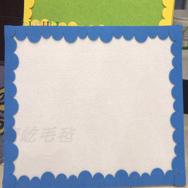 现代简约毛毡板装饰照片墙公告栏边框幼儿园作品展示墙背景墙墙贴